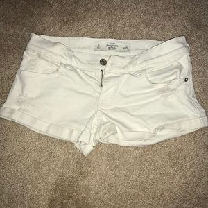 white distressed shorts
